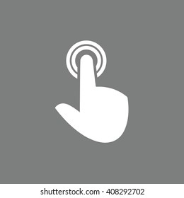 White click icon press button vector illustration. Gray background