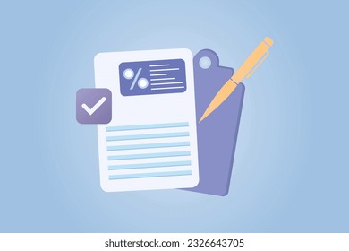 White clipboard task management todo checklist with pen, efficient work on project plan.Vector Design Illustration.