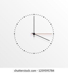 White Clock Design isolated on white background. Ready for your design. Clock Icon. Time is Ticking Concept. Vector EPS10.