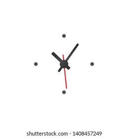 White Clock Design isolated on white background. Ready for your design. Clock Icon. Time is Ticking Concept. Vector illustration.
