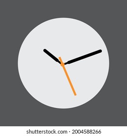 Diseño de reloj blanco aislado en fondo blanco y gris. Listo para tu diseño. Icono de reloj. El tiempo es el concepto de pulsar. EPS10 vectores.
