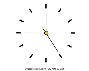 White clock design isolated on white background in flat style. Business watch. Clock Icon. 