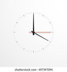 White Clock Design isolated on white background. Ready for your design. Clock Icon. Time is Ticking Concept. Vector EPS10.