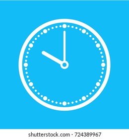 white clock icon on black background - clock vector icon