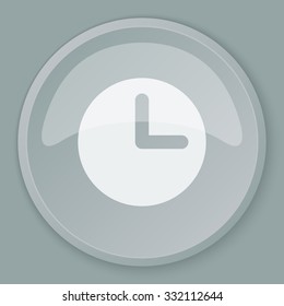 White Clock icon on grey web button