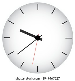Reloj blanco, ilustración, vector sobre fondo blanco.