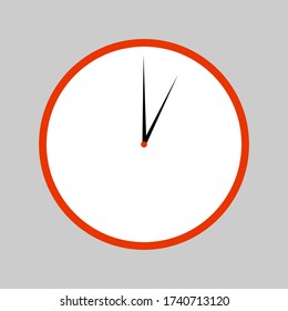 white clock on a gray background