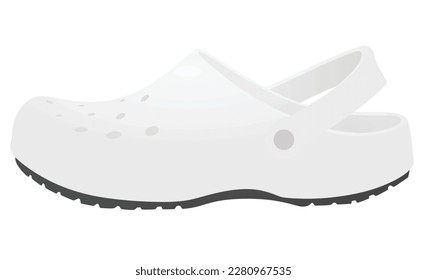 White clogs shoes. vector illustration