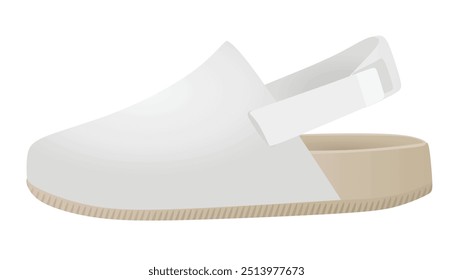 White clogs shoes. vector illustration