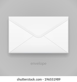 Sobre Blanco Cerrado En Blanco Aislado En Fondo Gris. Listo Para Su Diseño. Vector de embalaje de producto EPS10