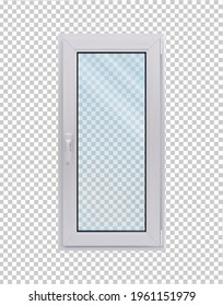 White closed window on a transparent background. vector illustration