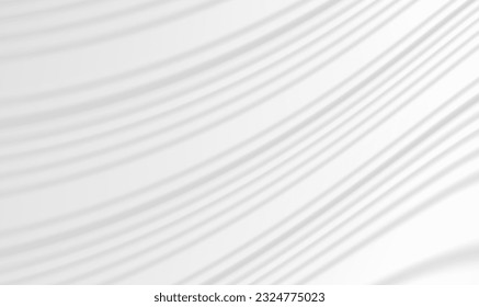 White cloth background abstract with soft waves. White gray satin texture that is white silver fabric silk background with beautiful blur pattern natural. Satin fabric with waves and drapery. Vector 