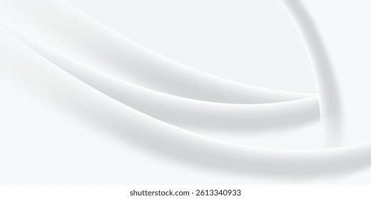 White cloth background abstract with soft waves. vector illustration eps 10