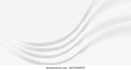 White cloth background abstract with soft waves. vector illustration eps 10