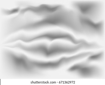 White cloth background abstract with soft waves,mesh vector illustration   