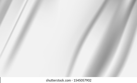 White cloth background vector abstract with soft waves.
