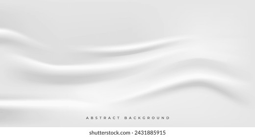 White cloth in flat style. White abstract background with textile and wrinkled fabric. Vector illustration