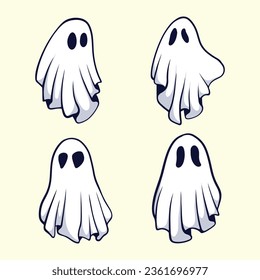 white cloth ghost vector art