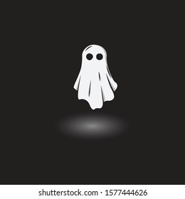 white cloth ghosts, characters in helloween party vector graphic