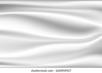 White cloth. Smooth white soft waves background.