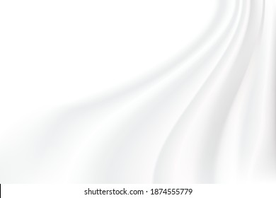 white cloth texture wave grey shadow soft. crumpled fabric background. illustration vector