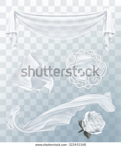 White Cloth Transparency Set Vector Elements Stock Vector (Royalty Free