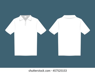 White Clothing in Front and Back view for design preview template and cleaning services concept. Editable Clip Art.