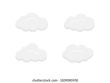 white cloud banner vector isolated on white background ep77