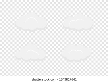 white cloud banner vector isolated on transparency background ep77