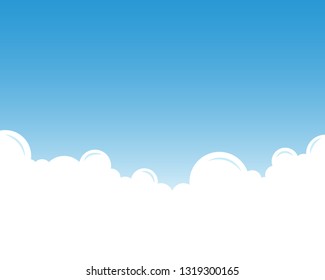 White cloud with blue sky outdoor landscape vector background.
