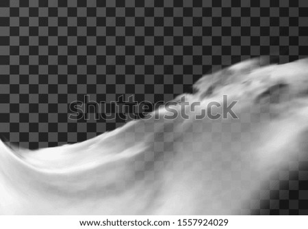 White cloud border, weather meteo frame realistic vector illustration. Fluffy cirrus cumulus cloud, isolated on transparent background. Realistic element, weather banner