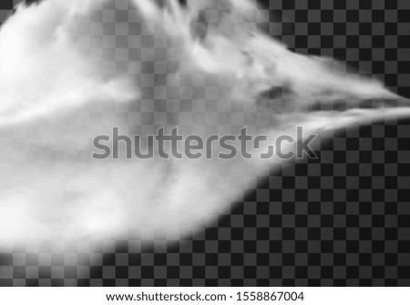 White cloud border, weather meteo frame realistic vector illustration. Fluffy cirrus cumulus cloud, isolated on transparent background. Realistic element, weather banner