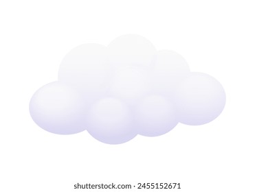 Nube blanca en forma de burbuja, juego realista y Ilustración vectorial de elementos meteorológicos