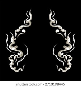 white cloud cartoon frame with black background. cloud frame. background for logo