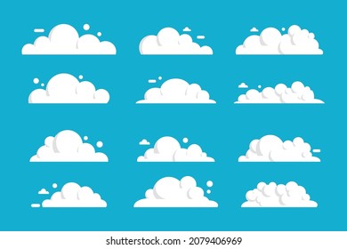 white cloud collection of vector designs for banners, icons and web.