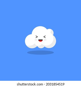 White cloud cute music happy with blue background