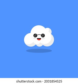 White cloud cute music happy with blue background