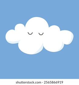 white cloud decorative illustration with cute style for kids and baby decoration