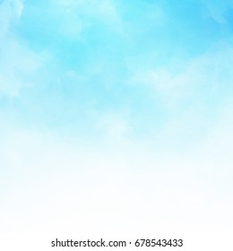 White cloud detail in blue sky vector illustration background and copy space