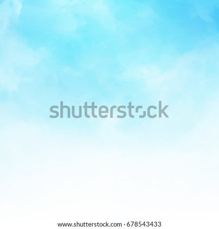 White cloud detail in blue sky vector illustration background with copy space
