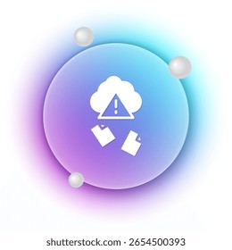 White Cloud hacking icon isolated on white background. Cloud leak. Blue and purple gradient circle background. Vector