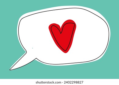 nube blanca con corazón en forma plana en vector. imagen abstracta para la impresión de la tarjeta postal del sticker de la aplicación del sitio web