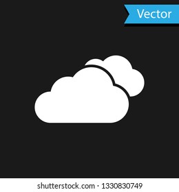 White Cloud icon isolated on black background. Vector Illustration