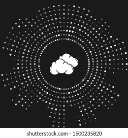 White Cloud icon isolated on grey background. Abstract circle random dots. Vector Illustration