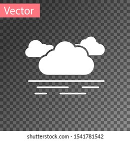 White Cloud icon isolated on transparent background.  Vector Illustration