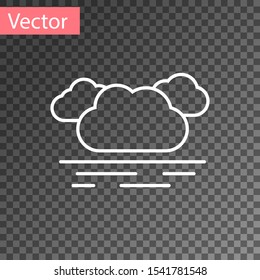 White Cloud icon isolated on transparent background.  Vector Illustration