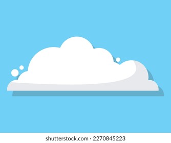 Icono de la nube blanca en un estilo plano de moda aislado en el fondo azul. Símbolo de nube para el diseño de tu sitio web, logotipo, aplicación. Ilustración del vector