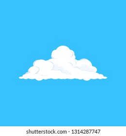 White cloud illustration. Blue sky, soft, summer. Weather concept. Vector illustration can be used for topics like climate, nature