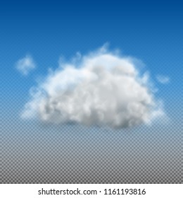 White Cloud Isolated on Blue Sky Background. EPS10 Vector Illustration with Transparency.