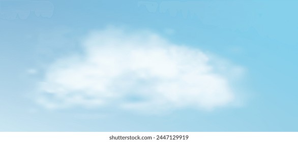Nube blanca aislada sobre fondo azul del cielo, diseño de los Elementos de la Naturaleza para la primavera, paisaje del verano